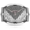 Montana Silversmiths Cracked Earth Monochrome Longhorn Buckle -Optimal Clothing Store 2000396074 040 P1