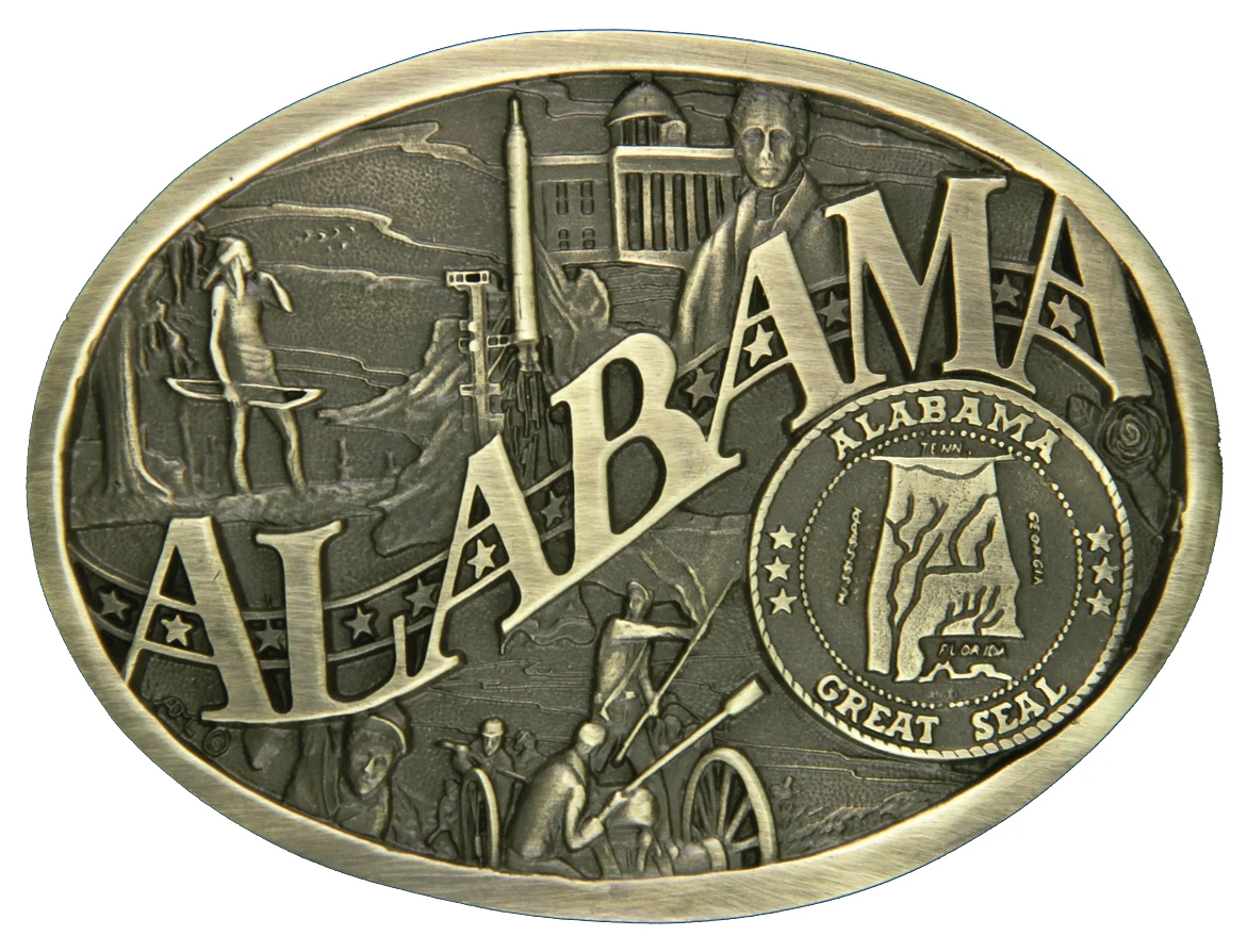Montana Silversmiths Alabama State Heritage Attitude Belt Buckle 3 Montana Silversmiths Alabama State Heritage Attitude Belt Buckle
